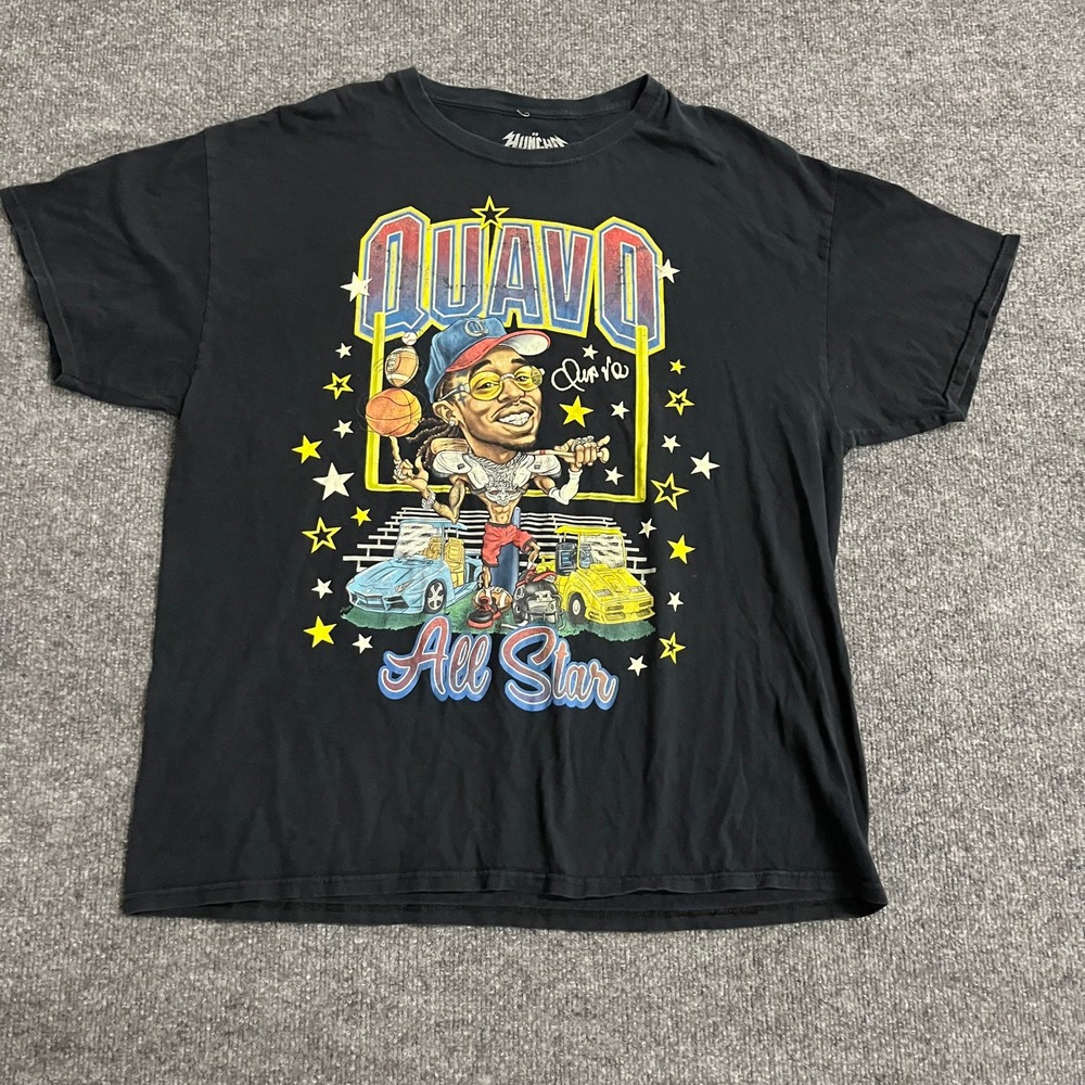 Huncho T-Shirt Mens Size XL Black Quavo All Star Graphic Hip Hop Streetwear Tee